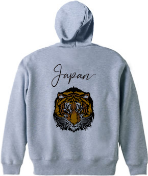 虎(tiger)スカジャンスタイル デザインTシャツ & ジップUPパーカー