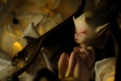 ツバキアキラが撮った、DOLLchateau・William AのRêve。薔薇の仄かな灯りの中で眠る、異形の子。