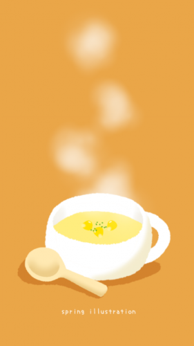 【コーンスープ】食べ物のイラスト壁紙