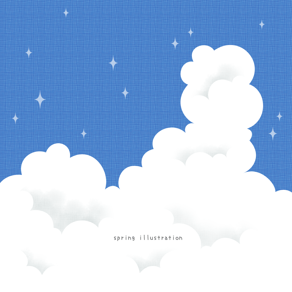 【入道雲】空のイラストましかく壁紙