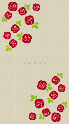 【baby rose】おしゃれでシンプルかわいいバラのイラストスマホ壁紙