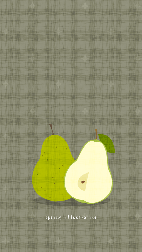 【洋梨】秋の果物のイラストスマホ壁紙