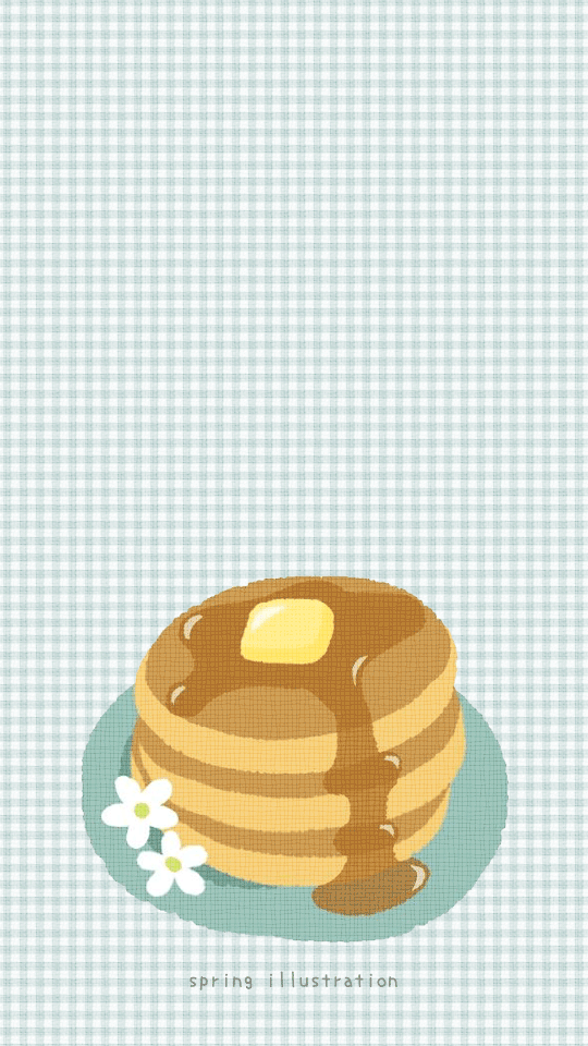 【パンケーキ】スイーツのイラストスマホ壁紙・背景