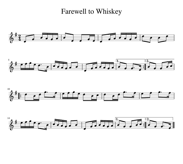 音源・楽譜 - Farewell to Whiskey