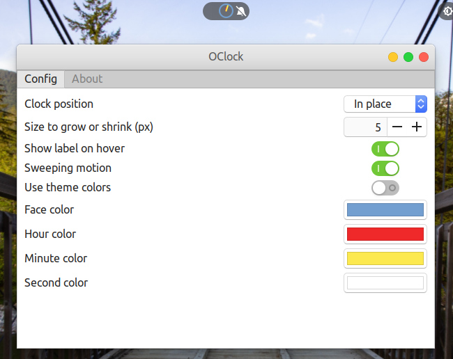 OClock GNOME Shell 拡張機能 オプション
